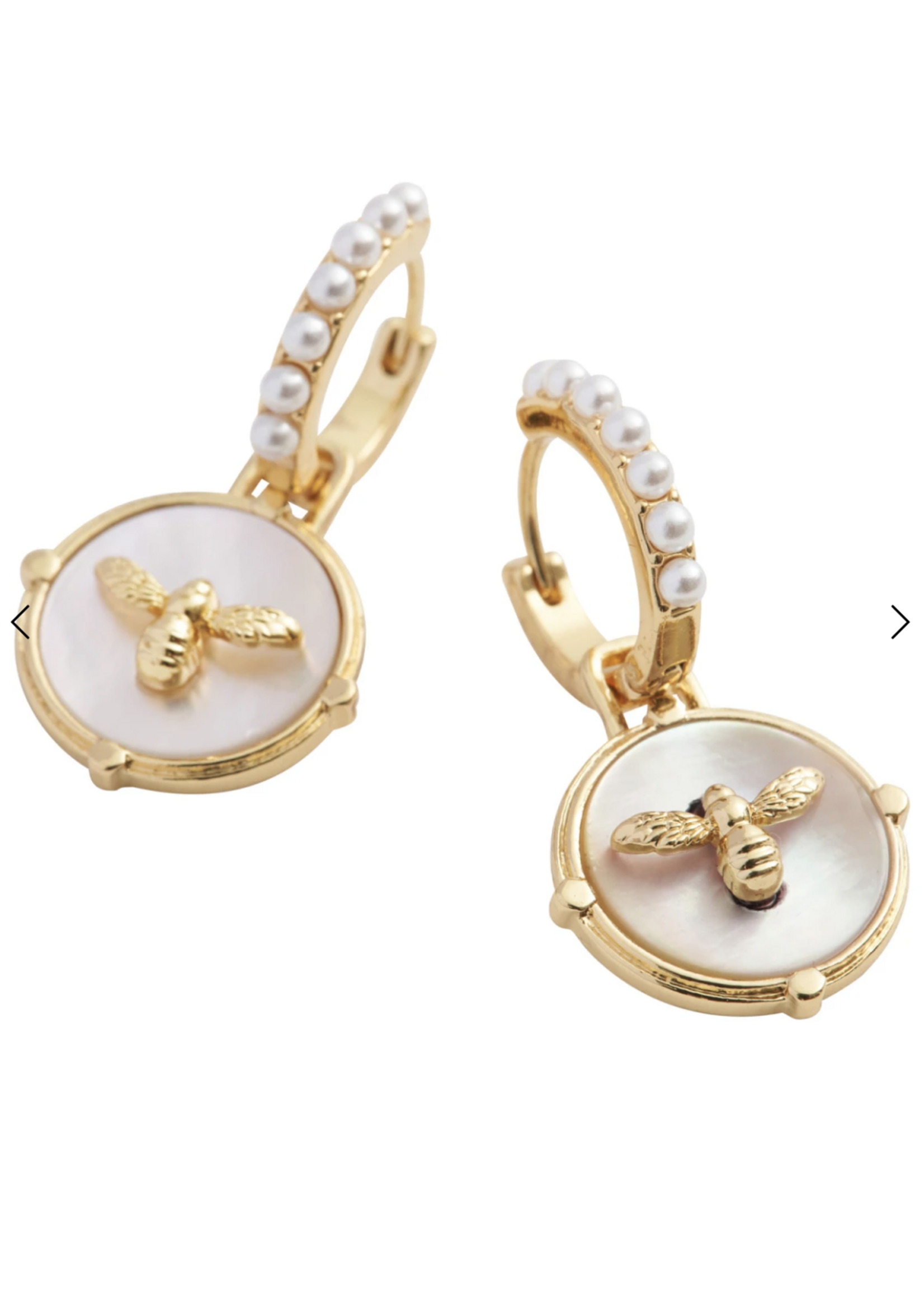 Fable England Fable Honey Bee & Pearl Earrings