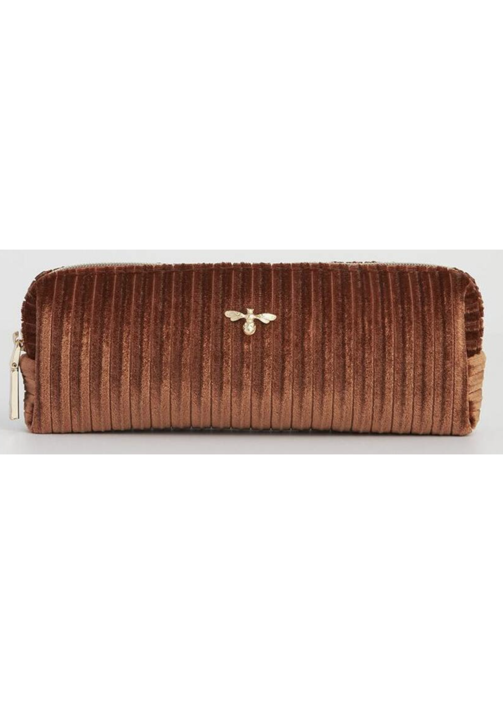 Fable England Rust Corduroy Velvet Pencil Case