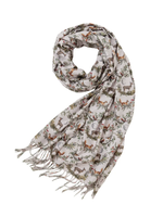 Fable England A Night's Tale Woodland Pale Grey Lightweight scarf