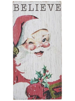 Razz Imports BELIEVE - textured Santa Wood wall art