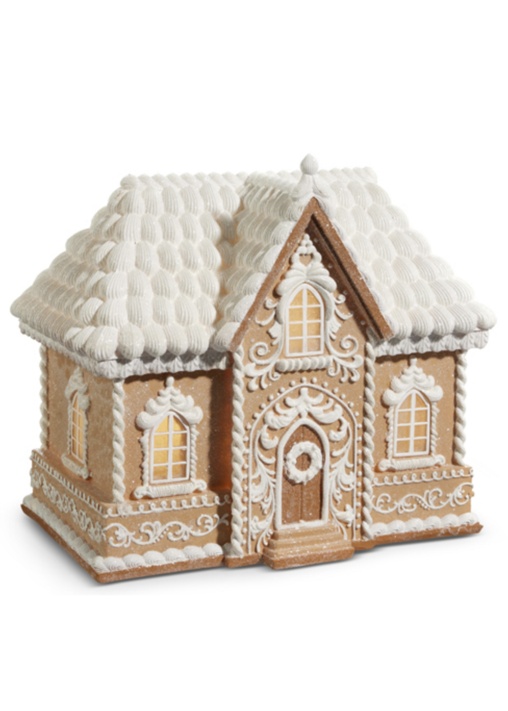 Razz Imports Lighted Giant Gingerbread House - White/Ginger