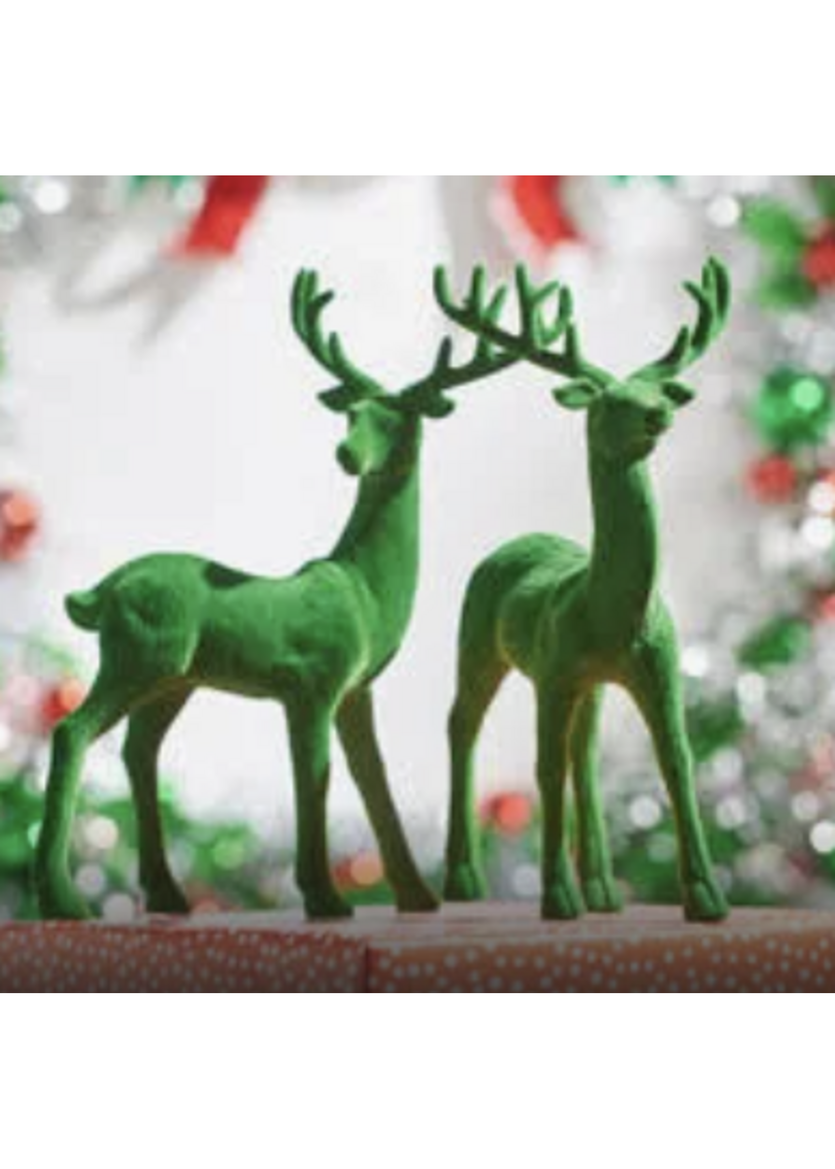 Razz Imports Green Flocked Deer