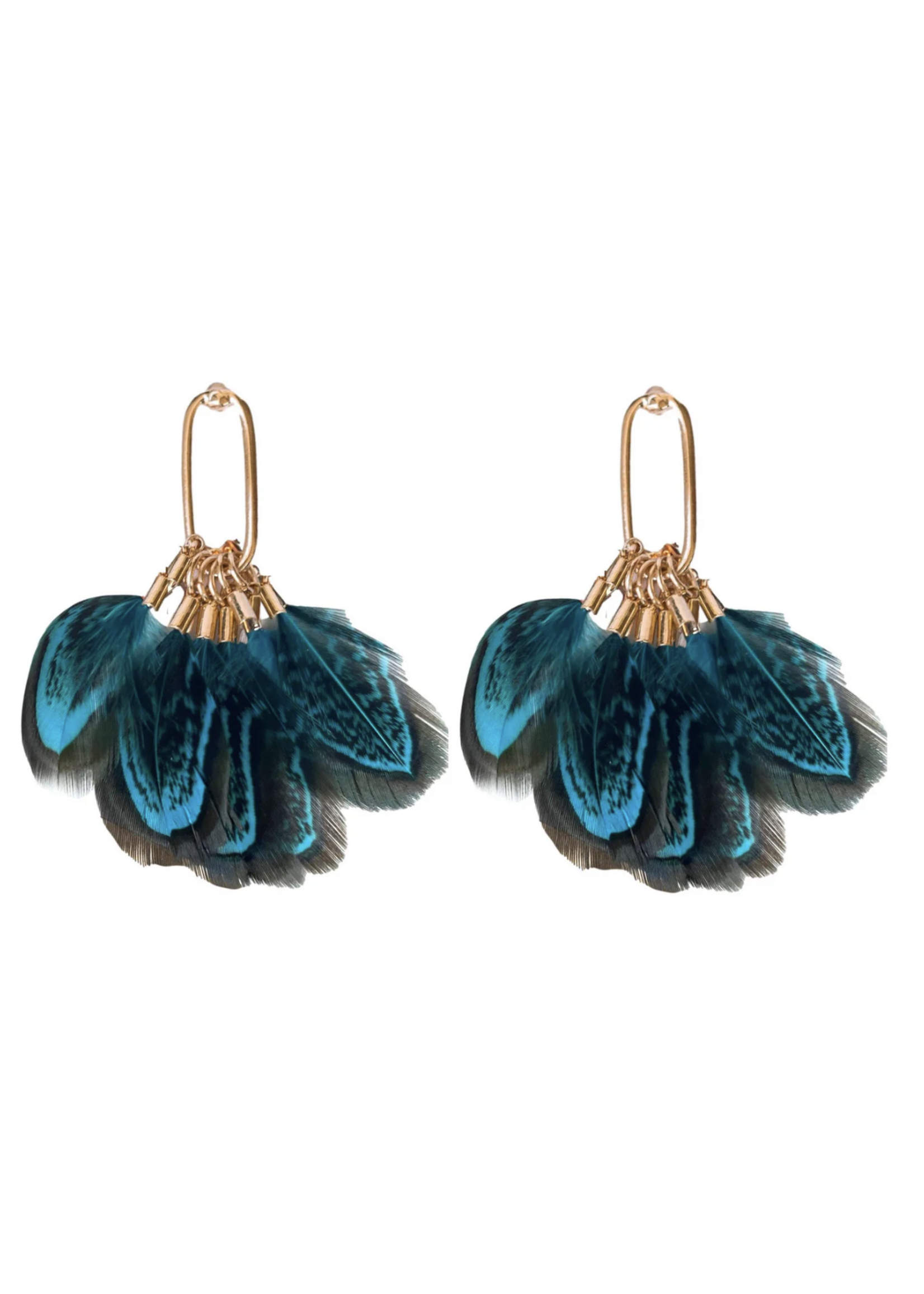 St, Armands of Sarasota Peacock Feather Tassel earrings