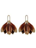 St, Armands of Sarasota Caramel & Gold dipped Feather Tassel earrings
