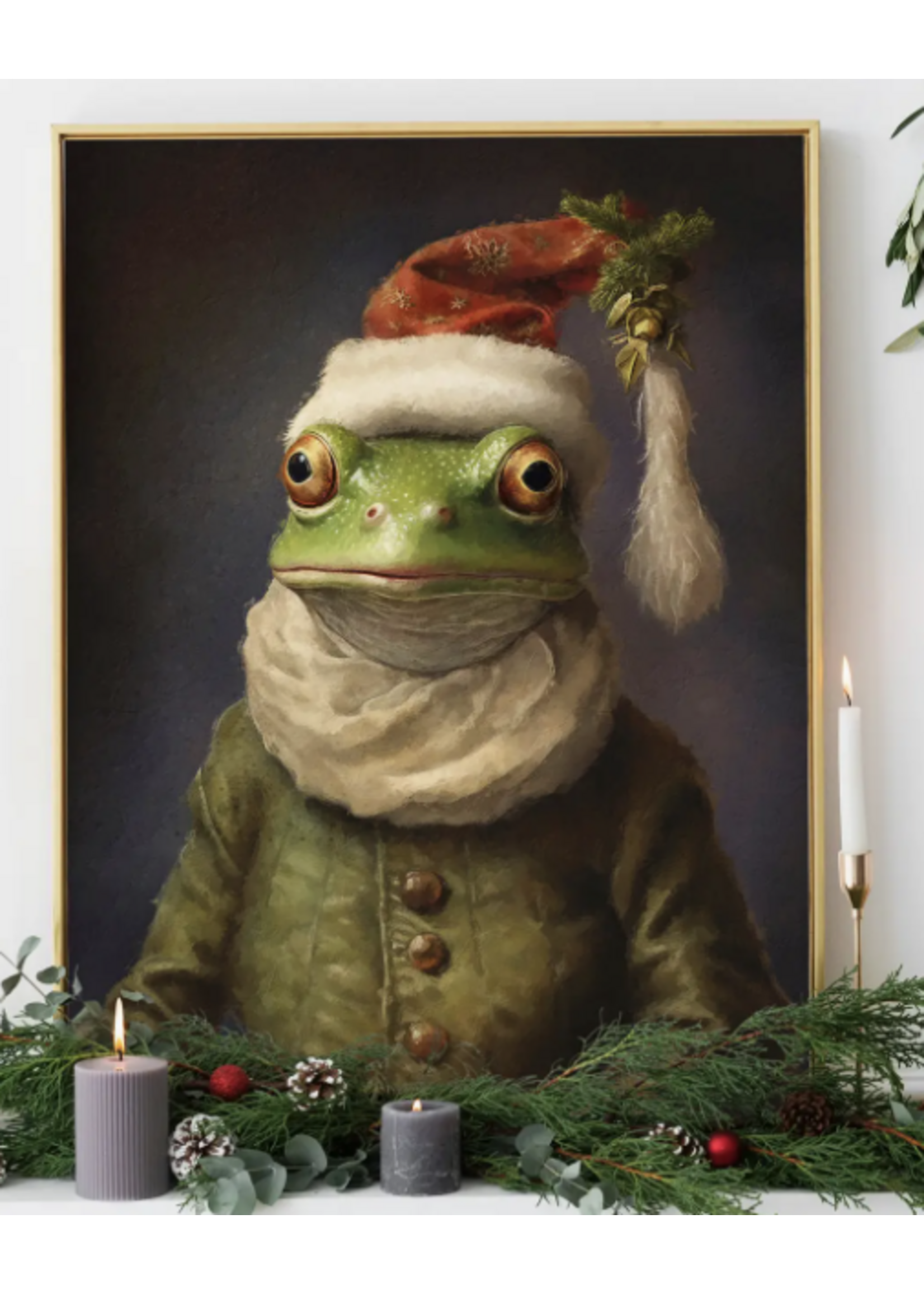 Ink & Drop Christmas Animal Portrait -Frog 19 x 27