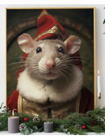 Ink & Drop Christmas Animal Portrait - Mouse  12 x 16