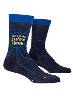 Blue Q Actual Super Hero Men's Crew Socks