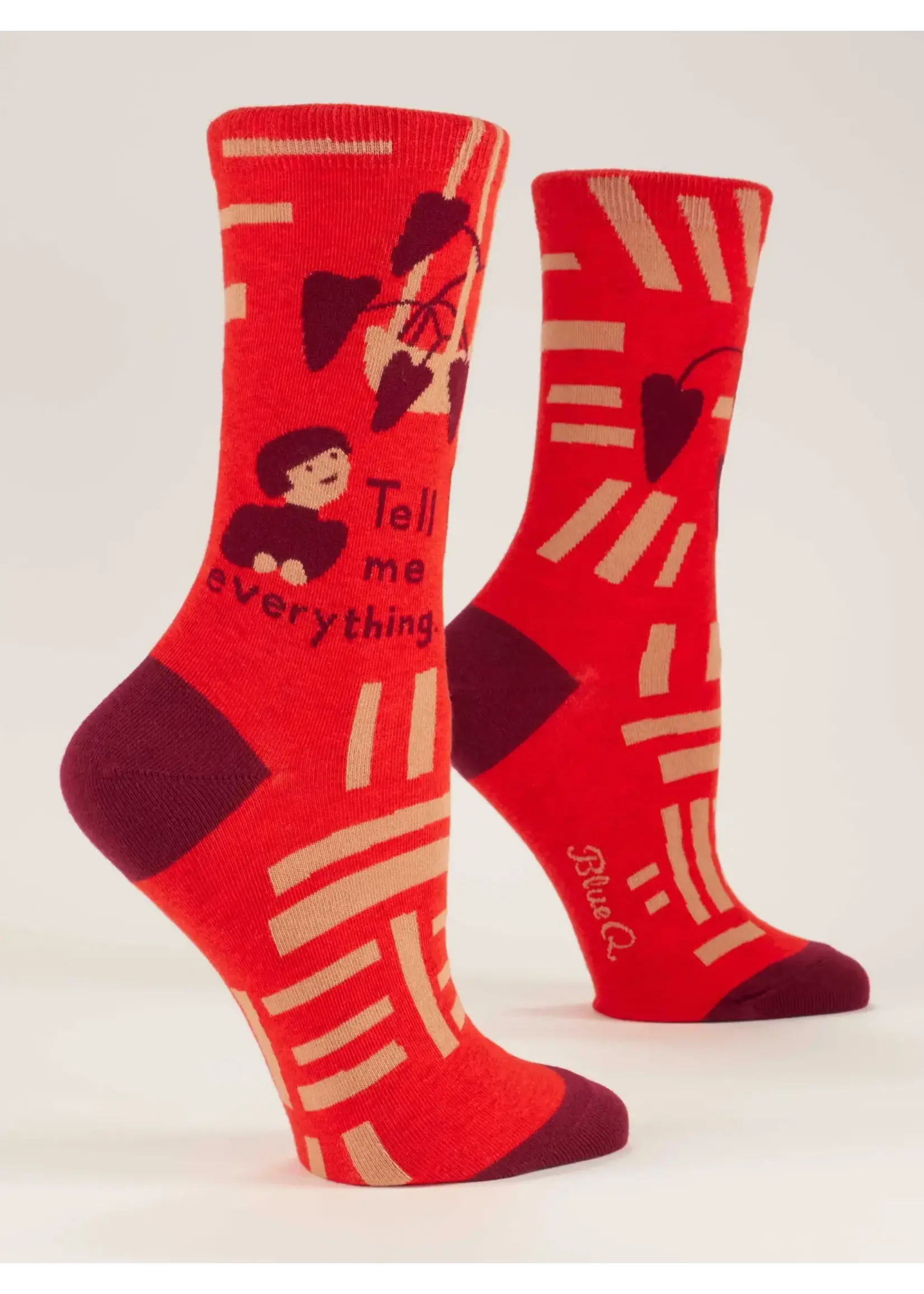 Blue Q Tell Me Everything Crew Socks