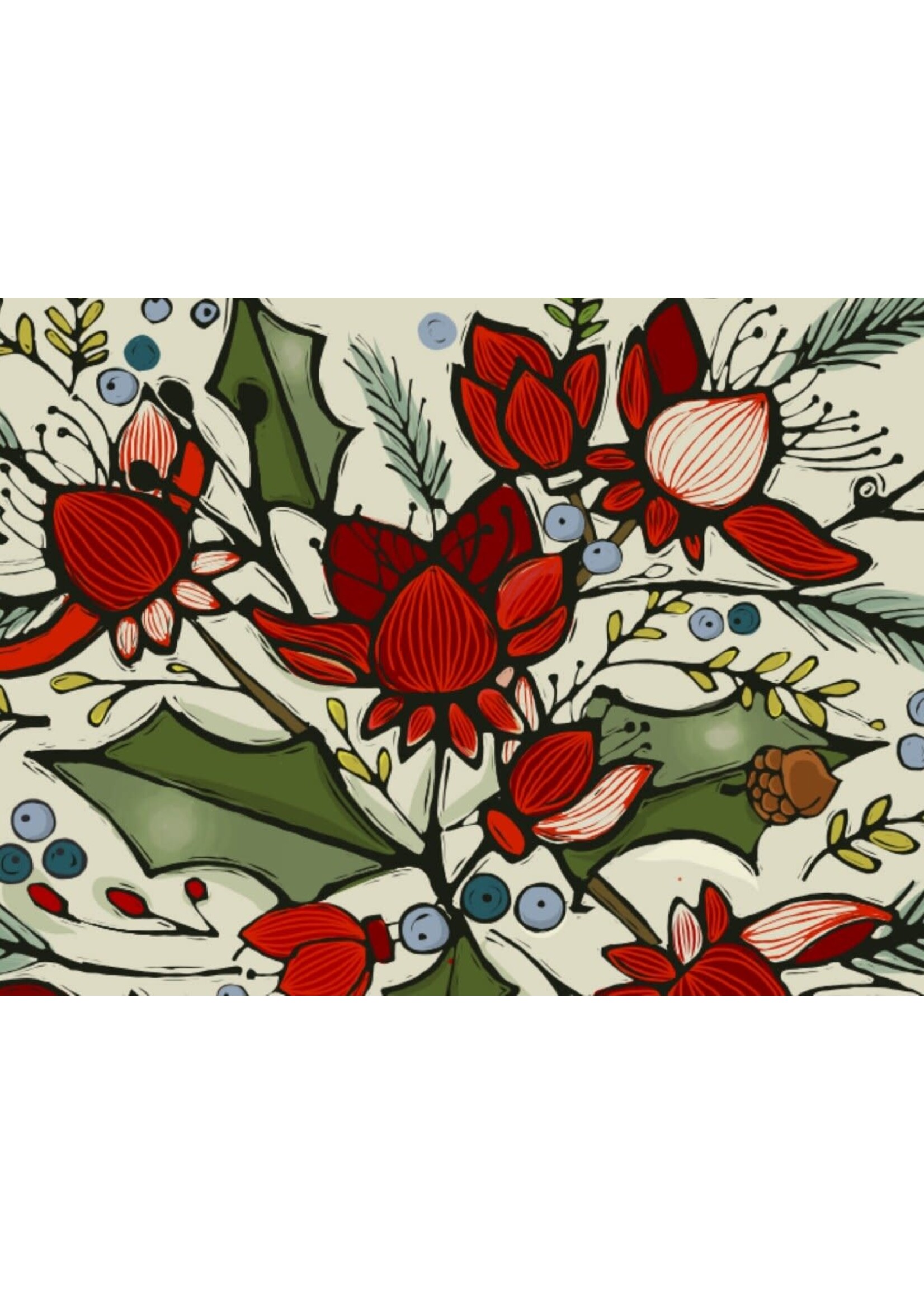 Newfolk & Cabin Bright Bold Christmas Floral - Holiday Card