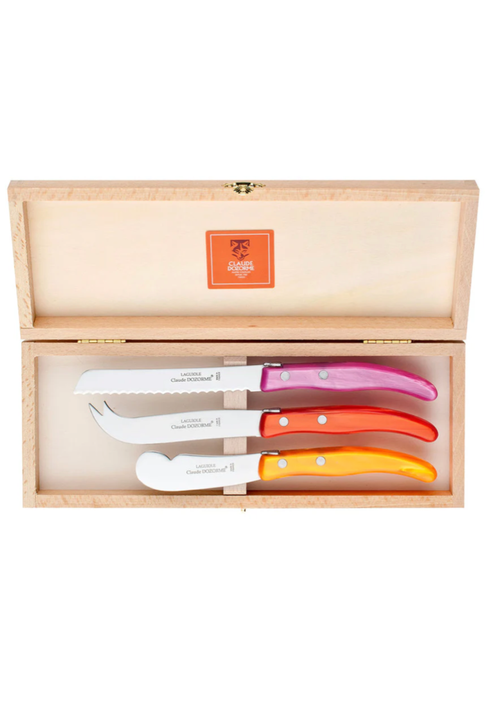 Claude Dozorme Charcuterie knives Set of 3 - mixed pink-orange