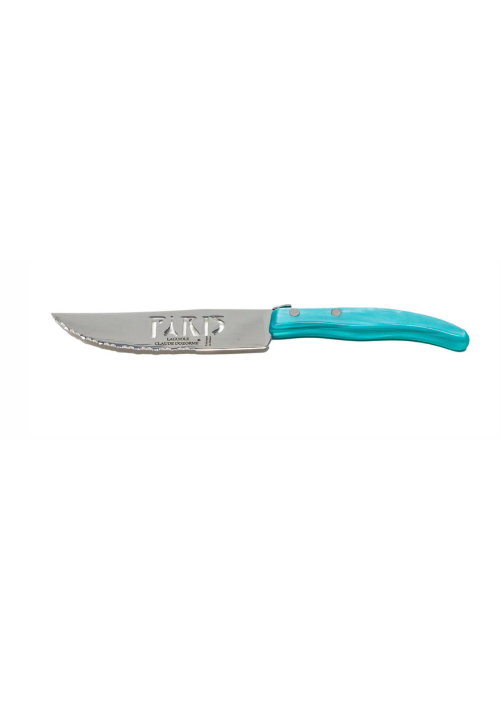 Claude Dozorme Paris Sausage Charcuterie Knife - Green / Pink / Yellow