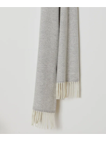 Foxford Mills Foxford Cashmere & Wool Herringbone Scarf - Grey & Cream