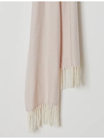 Foxford Mills Foxford Cashmere & Wool Herringbone Scarf - Pink  & Cream