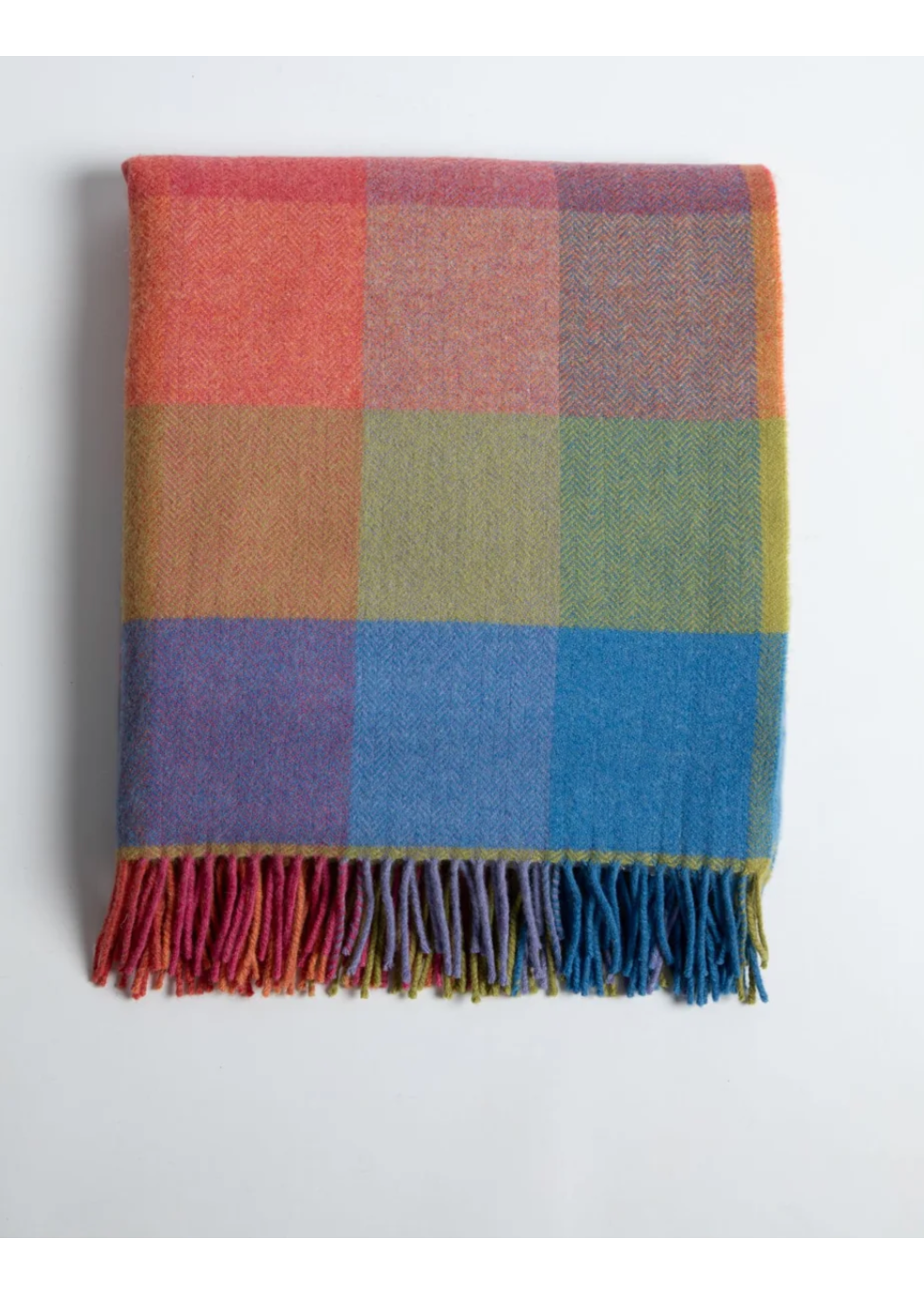 Foxford Mills Foxford Sorcha Lambswool Throw (multicolor block)