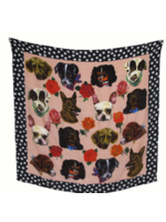 Nathalie Lete Nathalie Leté Silk Scarf: Dogs 98 cm