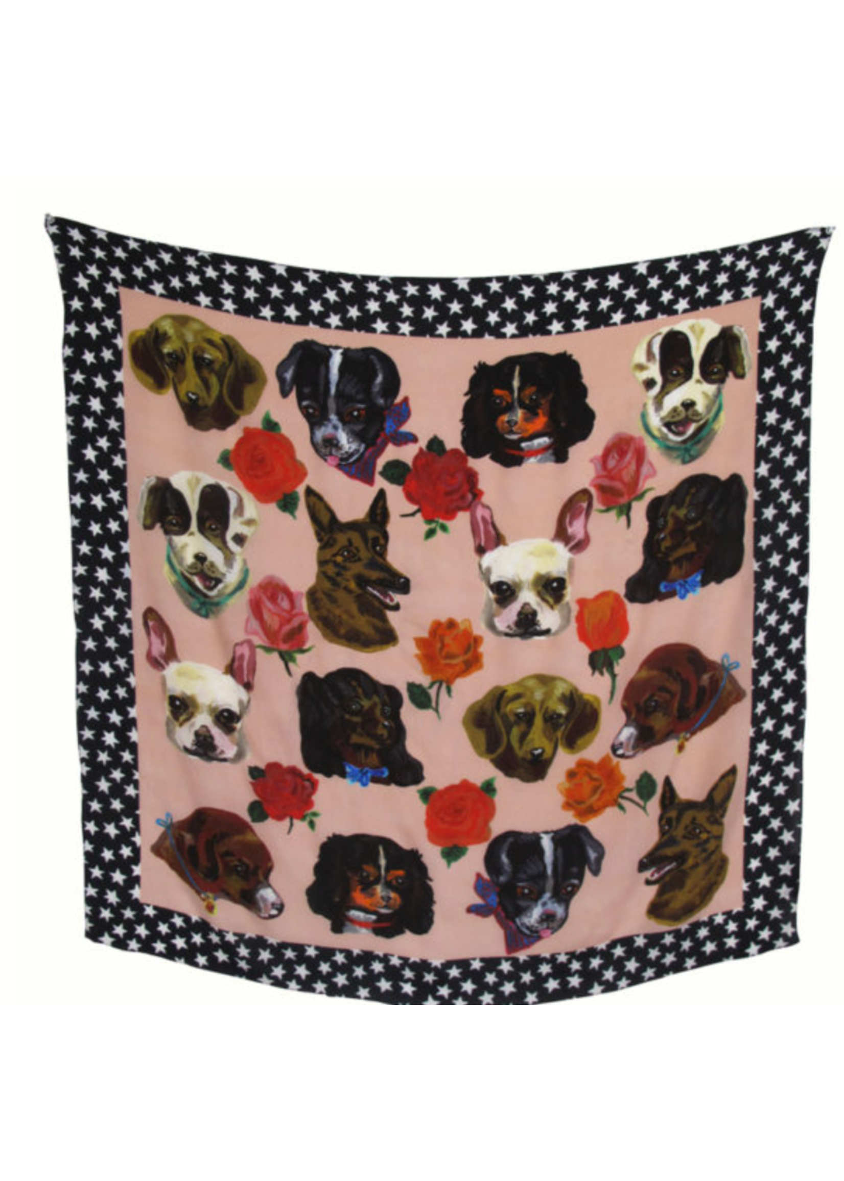 Nathalie Lete Nathalie Leté Silk Scarf: Dogs Heads 98 cm