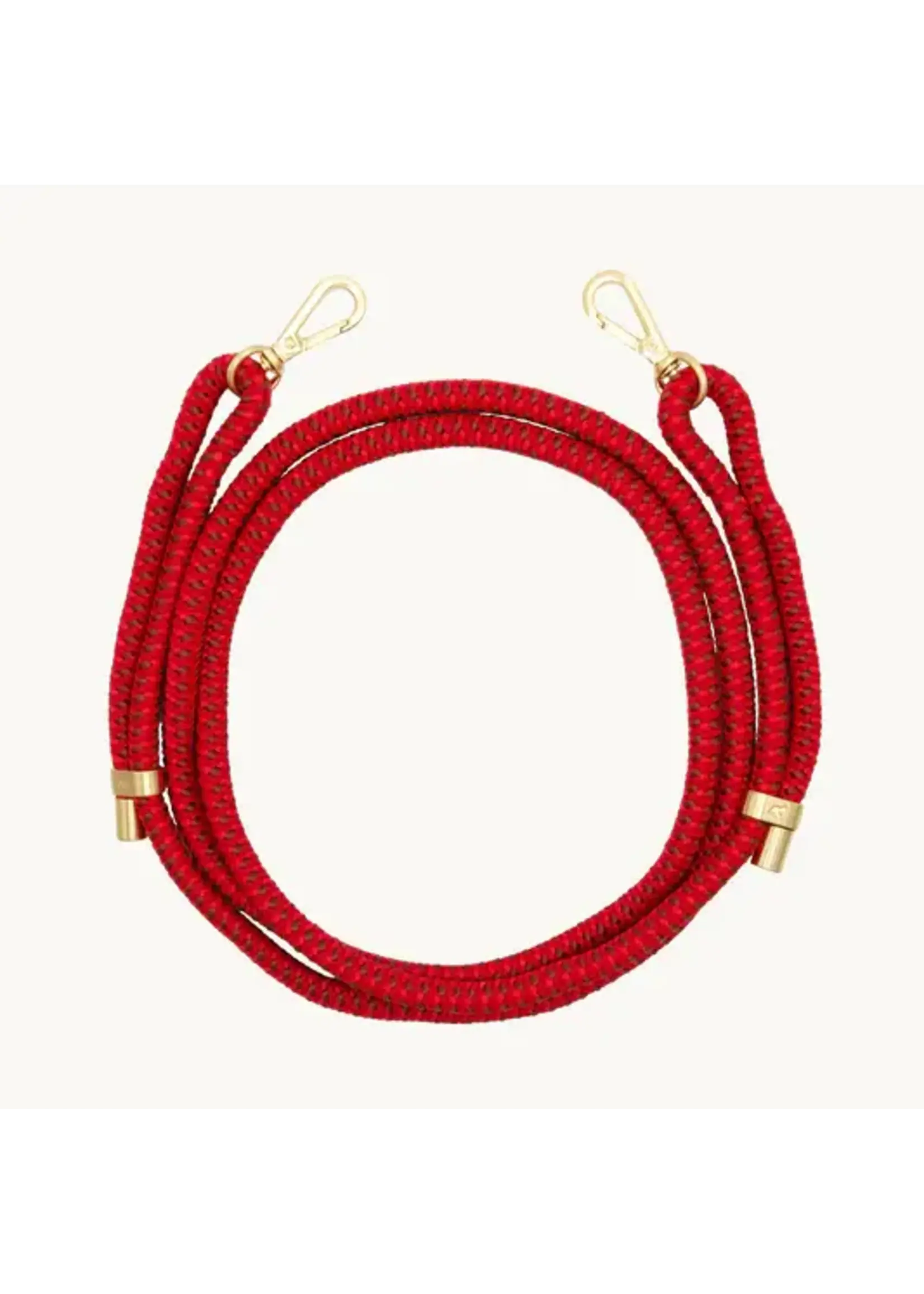 Louvini Paris Louvini Cross Body Sailing Rope Adjustable Strap 1 - Multicolour Tessa Red/Bordeaux/Gold