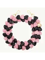 Louvini Paris Louvini Specialty Straps Large Resin Heart - Black + Pink