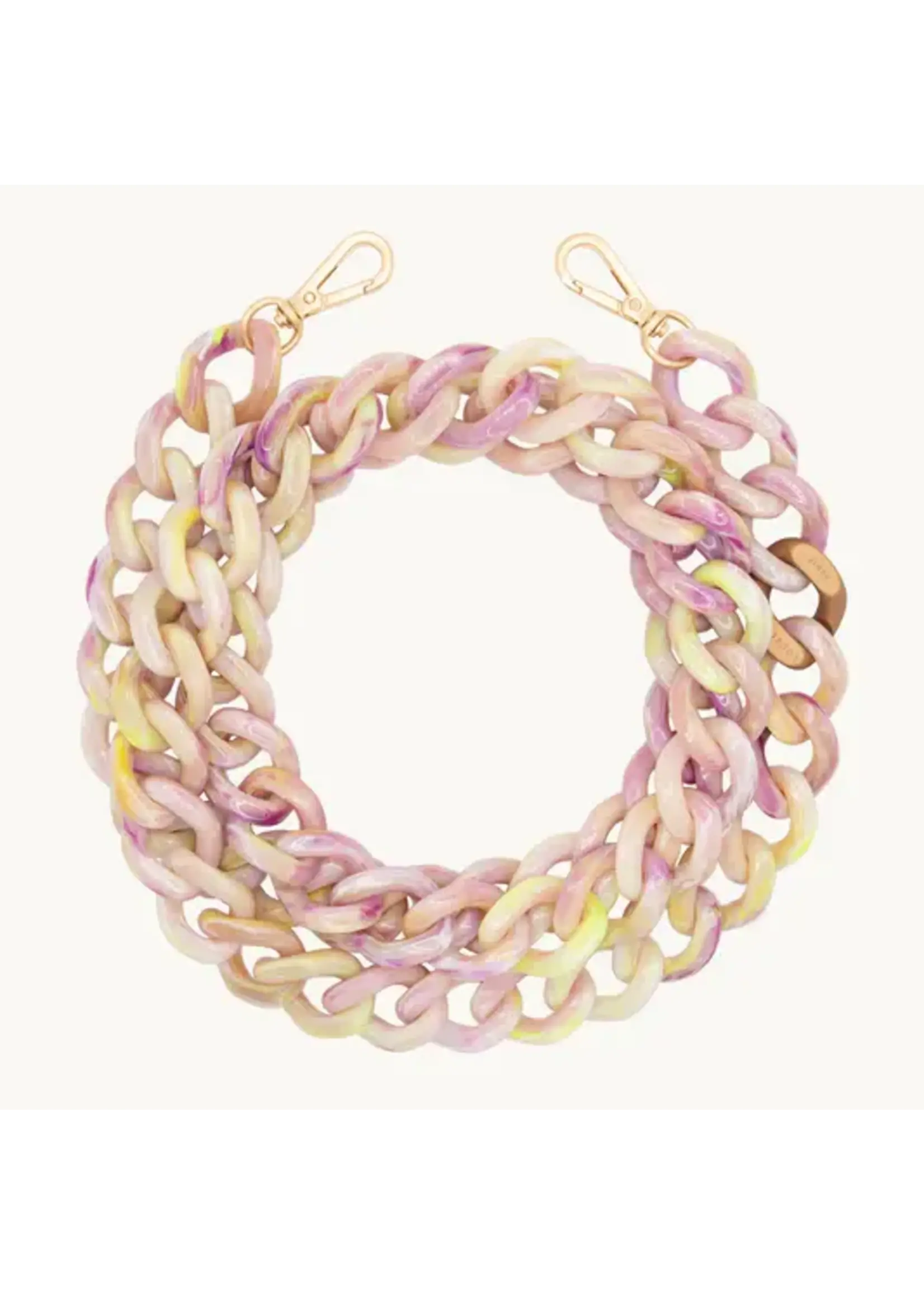 Louvini Paris Louvini Zoe Resin Cross Body Strap -  Pink Lemonade Jaune -Violet