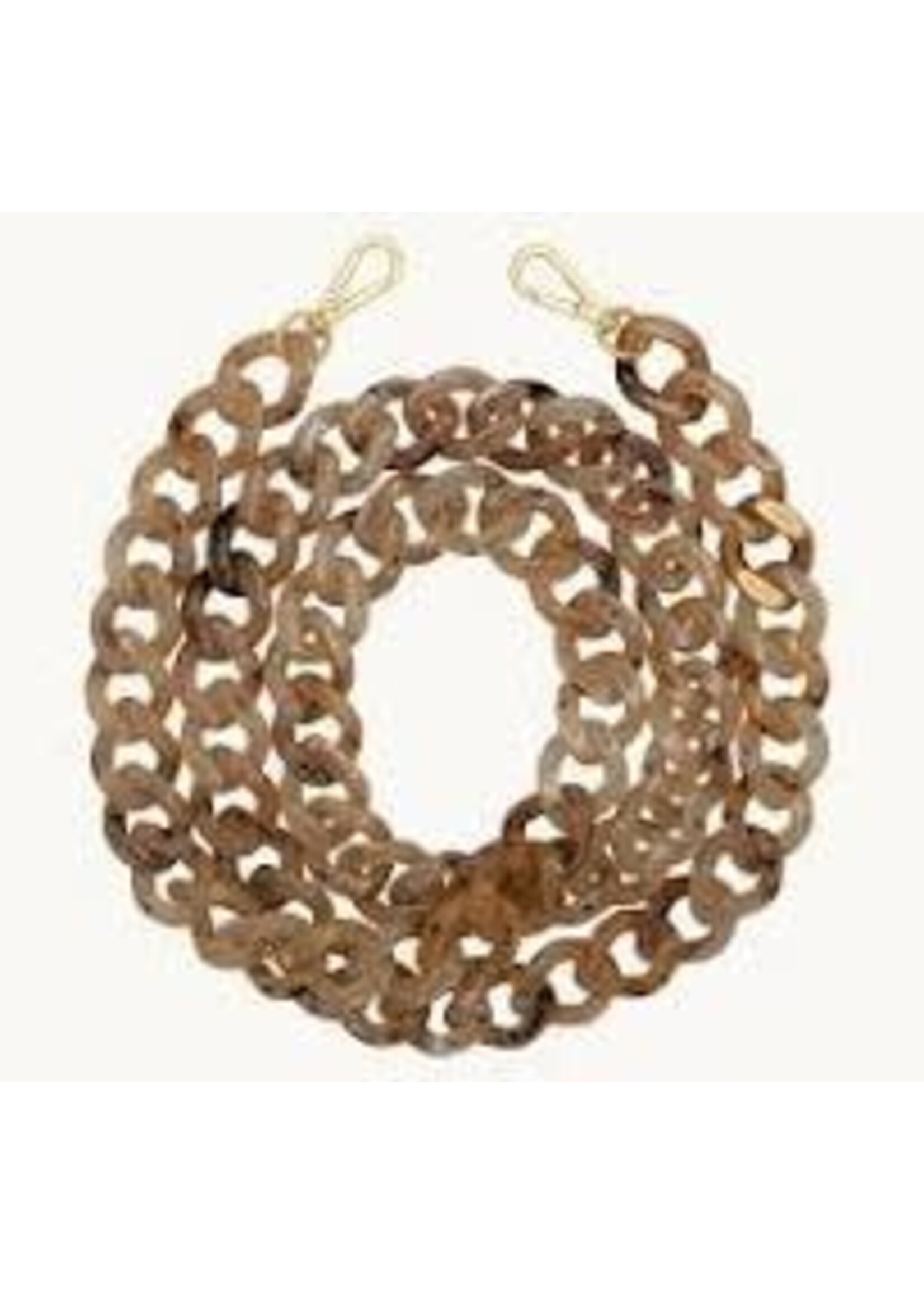 Louvini Paris Louvini Zoe Resin Cross Body Strap  - Beige Tortoiseshell