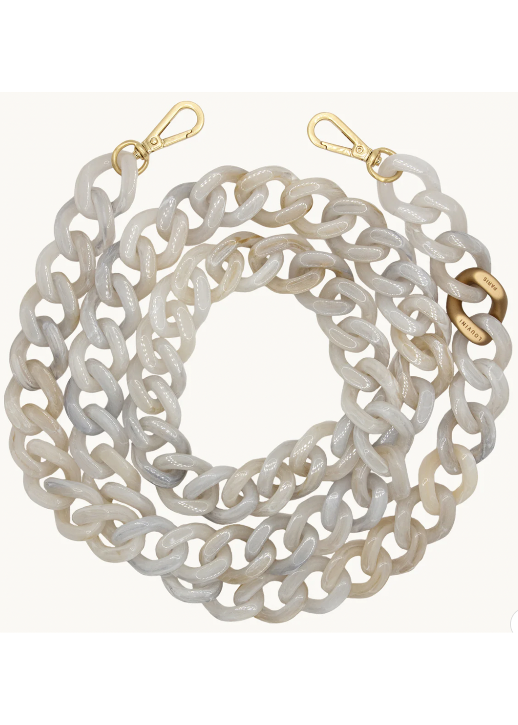 Louvini Paris Louvini Zoe Resin Cross Body Strap  -  Blanc Marbré