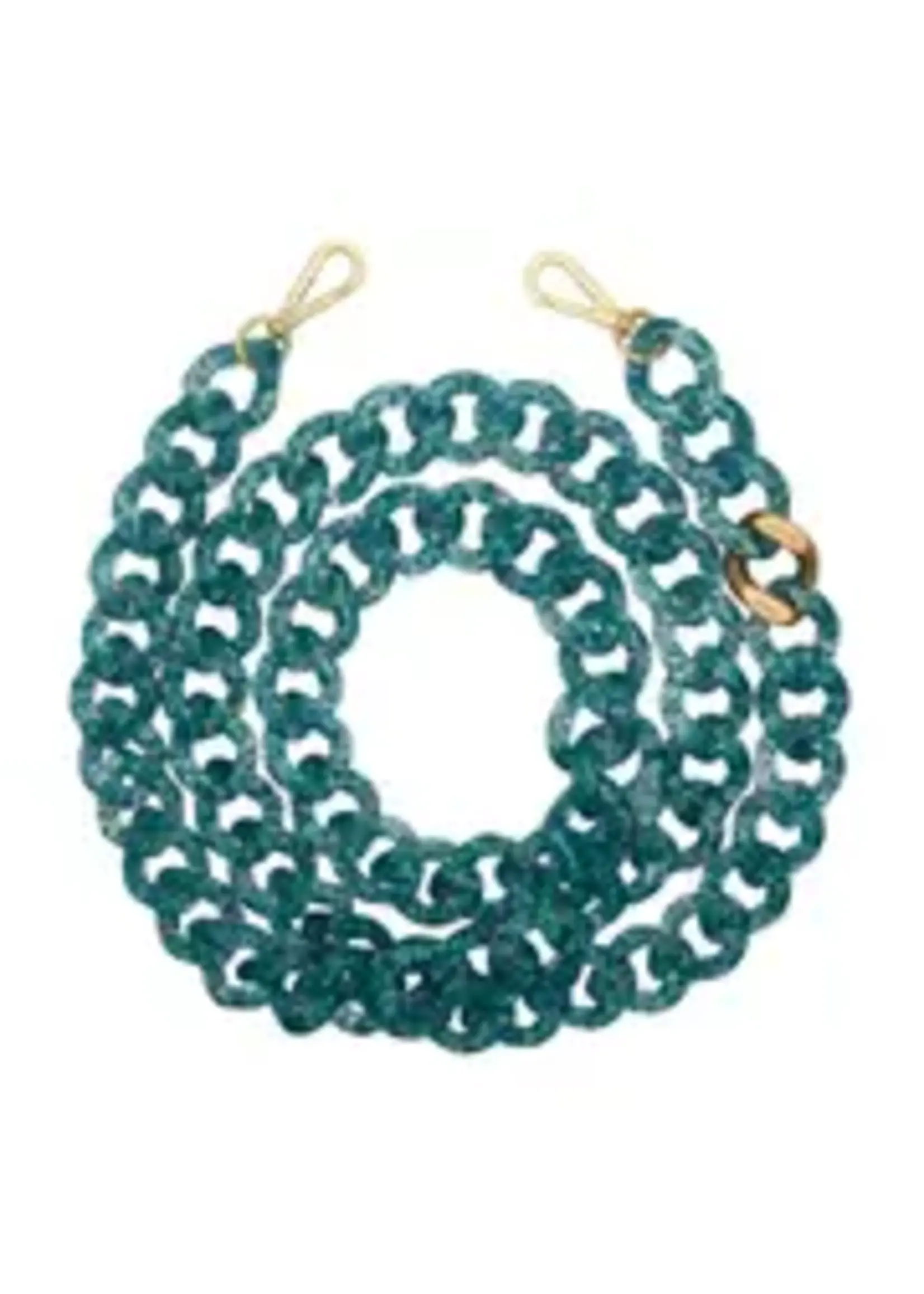 Louvini Paris Louvini Zoe Resin Cross Body Strap  - Sparkly Turquoise