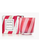 Voluspa Crushed Candy Cane boxed pedestal candle
