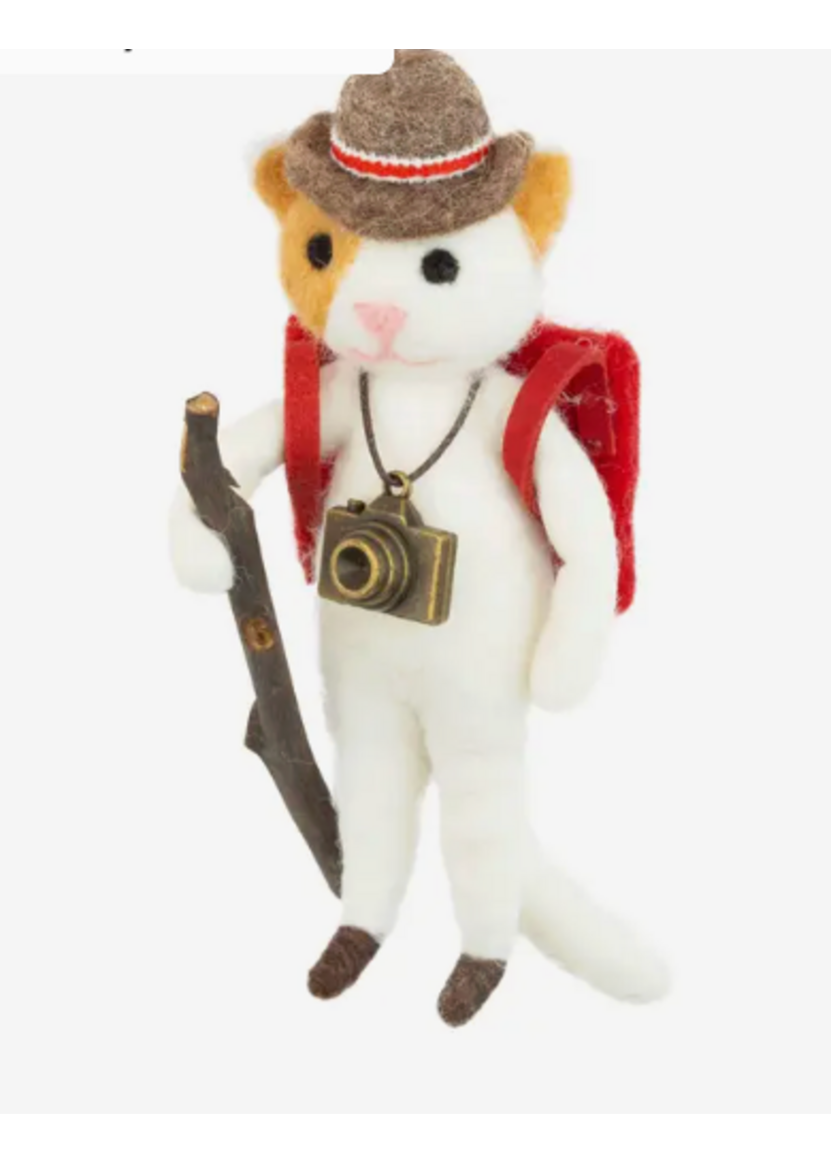 Silver Tree Holiday Tourist Felt Cat ornament