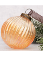Bollywood 3" Honey Ribbed glass ball ornament