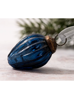 Bollywood Blue mini 1" Crackle Glass Ornament