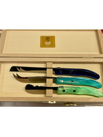 Claude Dozorme Charcuterie knives Set of 3 - mixed blue/green