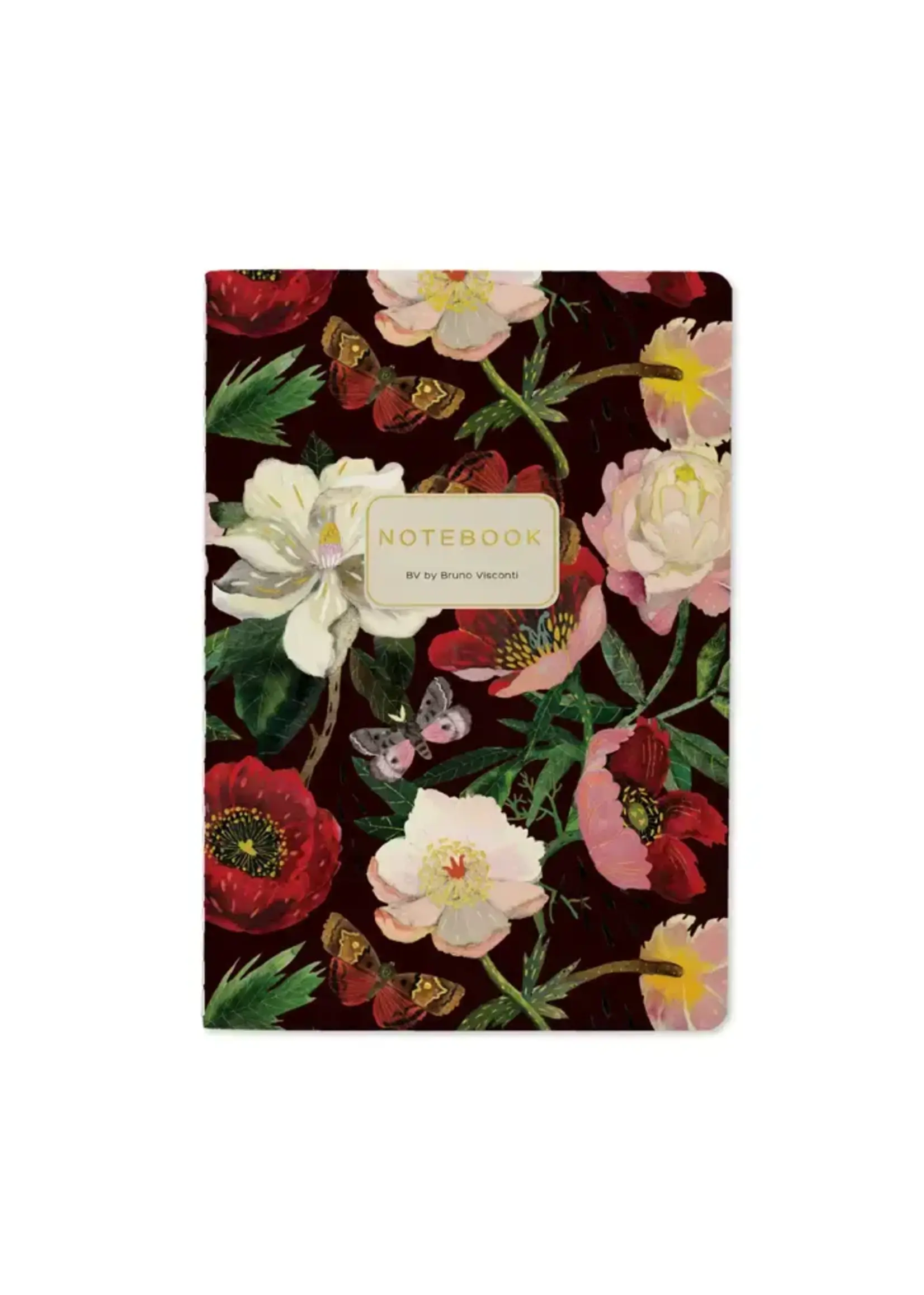 Bruno Visconti Peonies on Black Notebook