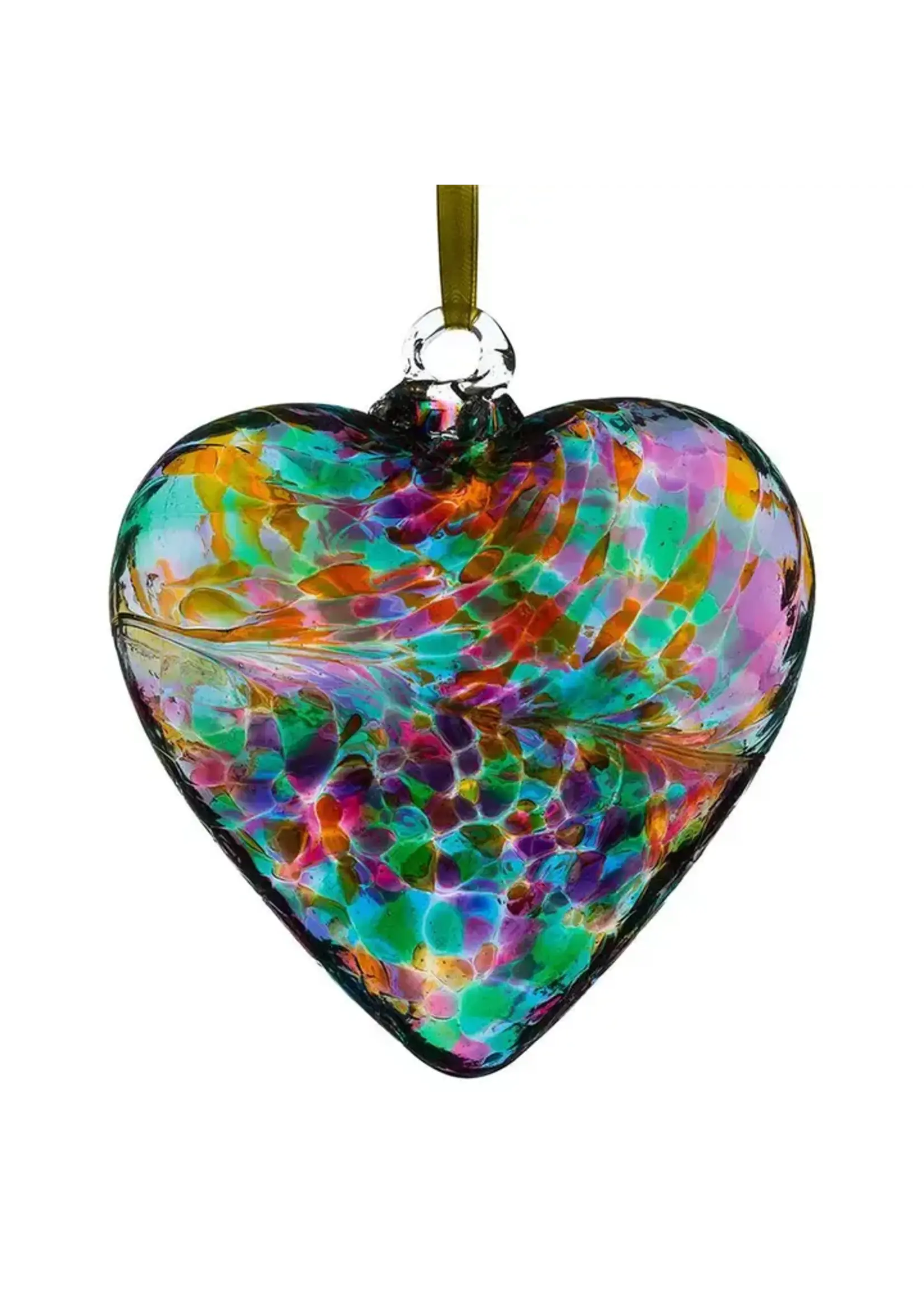 Sienna Glass Sienna Glass Ornament - Friendship Heart- Multicoloured Turquiose