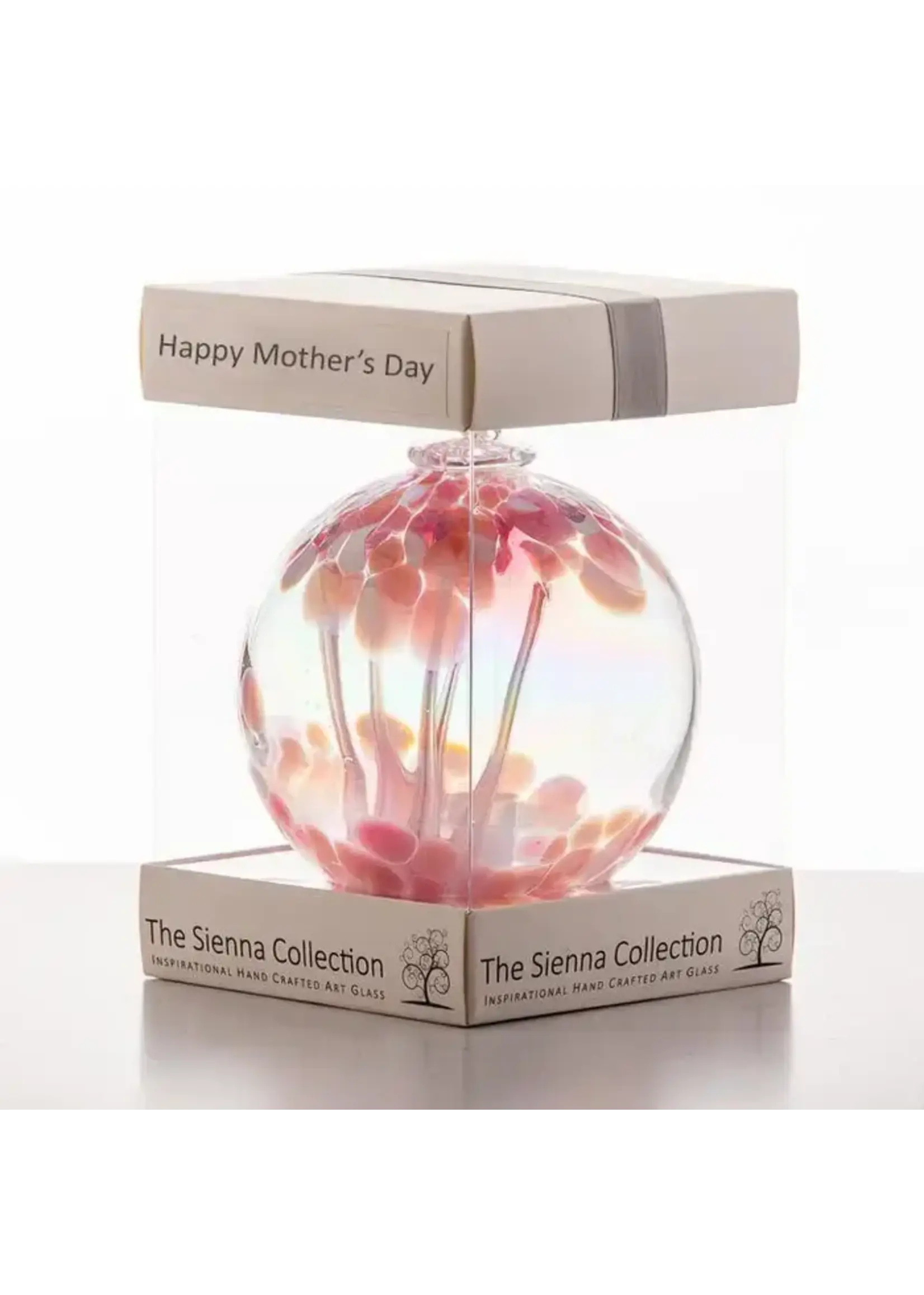 Sienna Glass Sienna Glass Ornament - Friendship Ball - Mother's Day Pink
