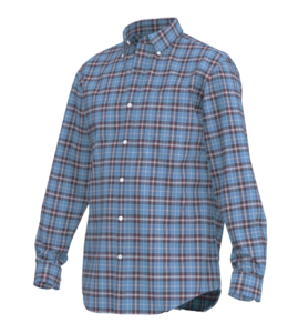 L.L.Bean M's Wrinkle-Free Kennebunk Shirt Long Sleeve Slightly Fitted Check Regular