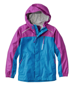 L.L.Bean Kids' Trail Model Rain Jacket Color Block
