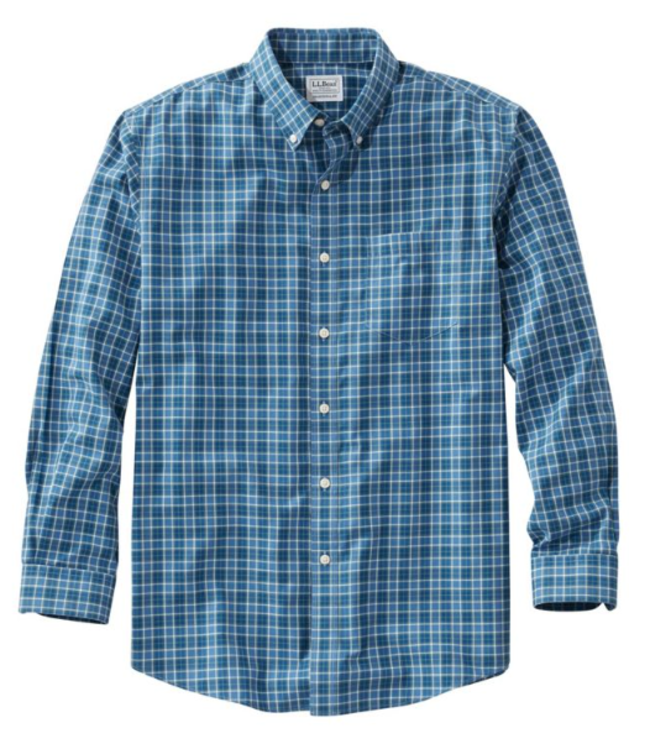 L.L.Bean M's Wrinkle-Free Kennebunk Sport Shirt, Traditional Fit Check
