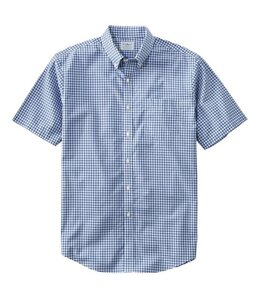 L.L.Bean M's S/S Wrinkle-Free Kennebunk Sport Shirt, Traditional Fit, Check
