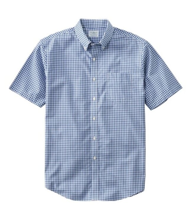 L.L.Bean M's S/S Wrinkle-Free Kennebunk Sport Shirt, Traditional Fit, Check