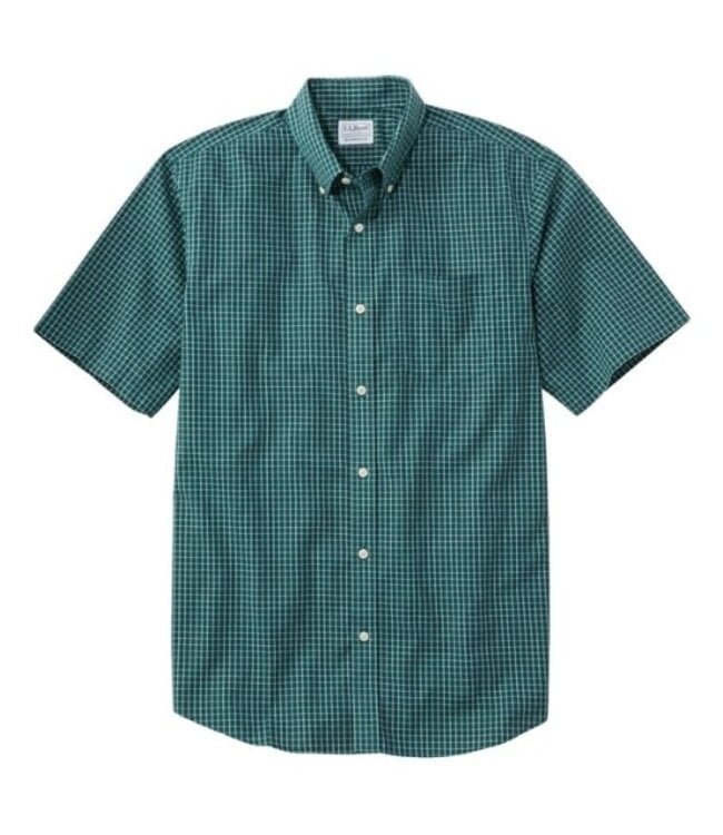 L.L.Bean M's S/S Wrinkle-Free Kennebunk Sport Shirt, Traditional Fit, Check