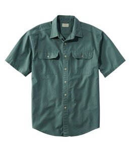 L.L.Bean M's S/S Sunwashed Canvas Shirt, Traditional Fit