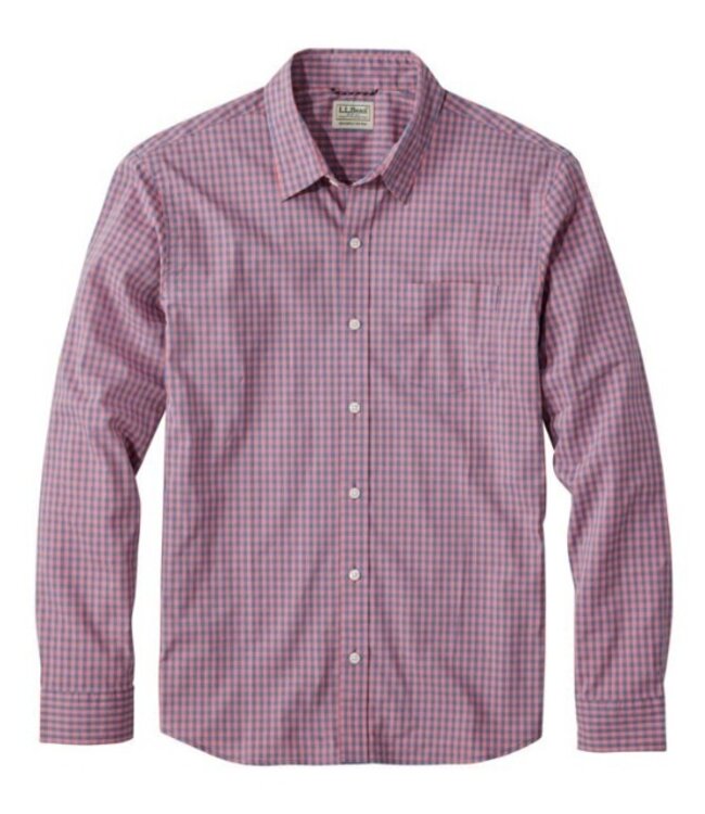 L.L.Bean M's L/S Comfort Stretch Performance® Shirt, Slightly Fitted Untucked Fit, Plaid