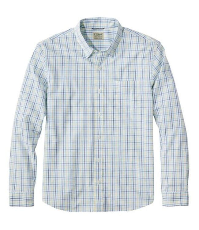 L.L.Bean M's L/S Comfort Stretch Performance® Shirt, Slightly Fitted Untucked Fit, Plaid