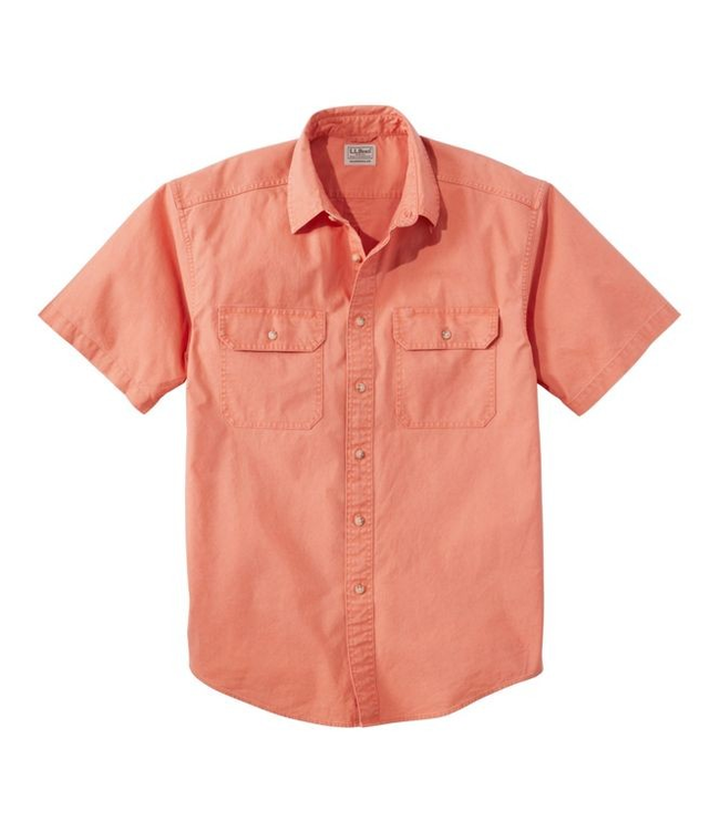 L.L.Bean M's S/S Sunwashed Canvas Shirt, Traditional Fit