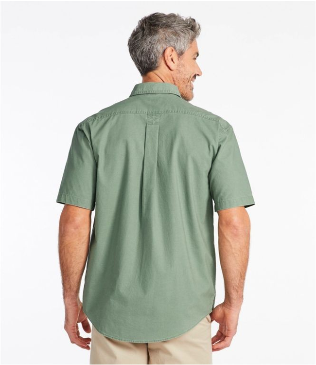L.L.Bean M's S/S Sunwashed Canvas Shirt, Traditional Fit