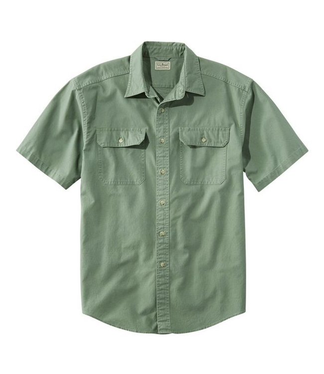 L.L.Bean M's S/S Sunwashed Canvas Shirt, Traditional Fit
