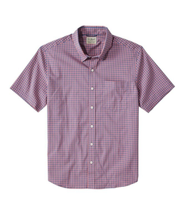 L.L.Bean M's S/S Comfort Stretch Performance® Shirt, Slightly Fitted Untucked Fit, Plaid