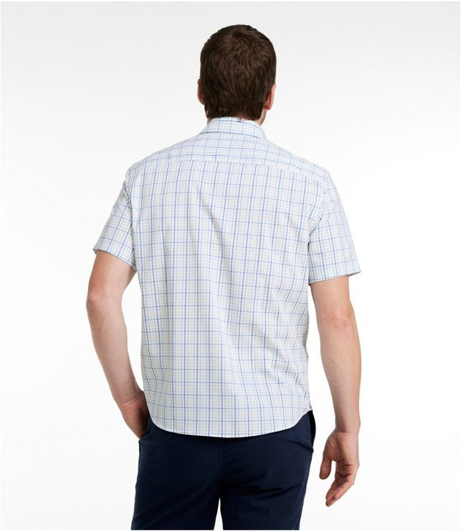 L.L.Bean M's S/S Comfort Stretch Performance® Shirt, Slightly Fitted Untucked Fit, Plaid