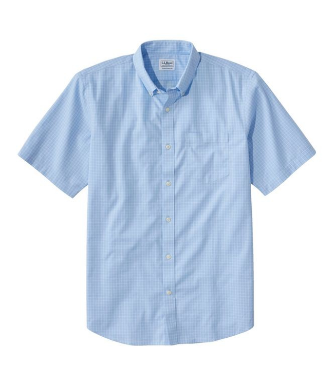 L.L.Bean M's S/S Wrinkle-Free Kennebunk Sport Shirt, Traditional Fit, Check