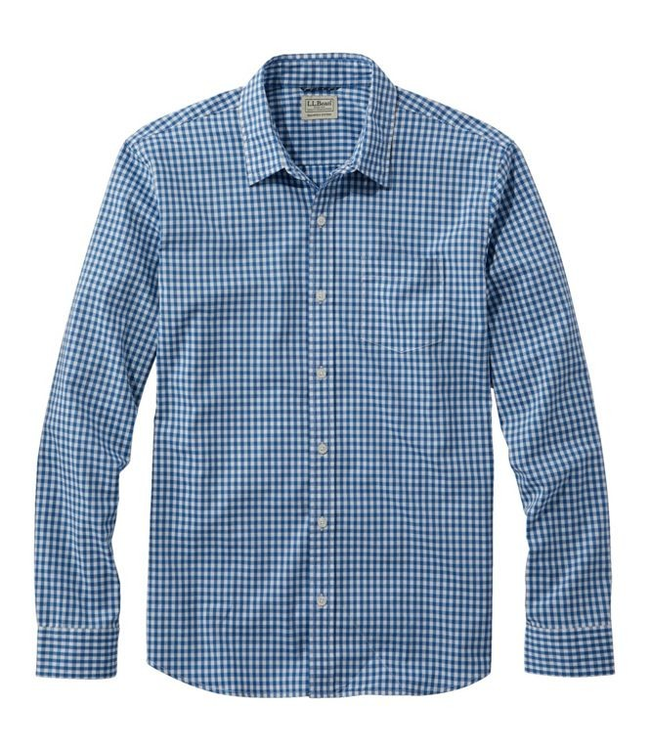 L.L.Bean M's L/S Comfort Stretch Performance® Shirt, Slightly Fitted Untucked Fit, Plaid
